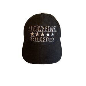Alcatraz "The Rock" Embroidered Black Baseball Cap Lanza USA Adjustable Back
